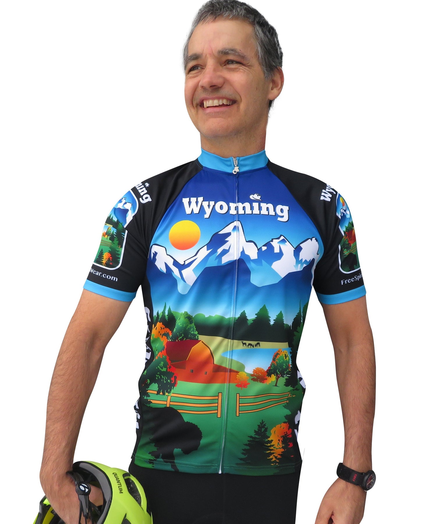 Cycling Jersey University of Wyoming Cowboys 3/4 zip Men's Cycling Jersey